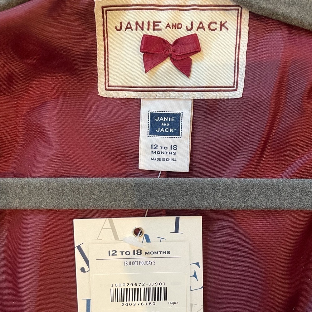 NWT- Janie and Jack faux fur coat in maroon